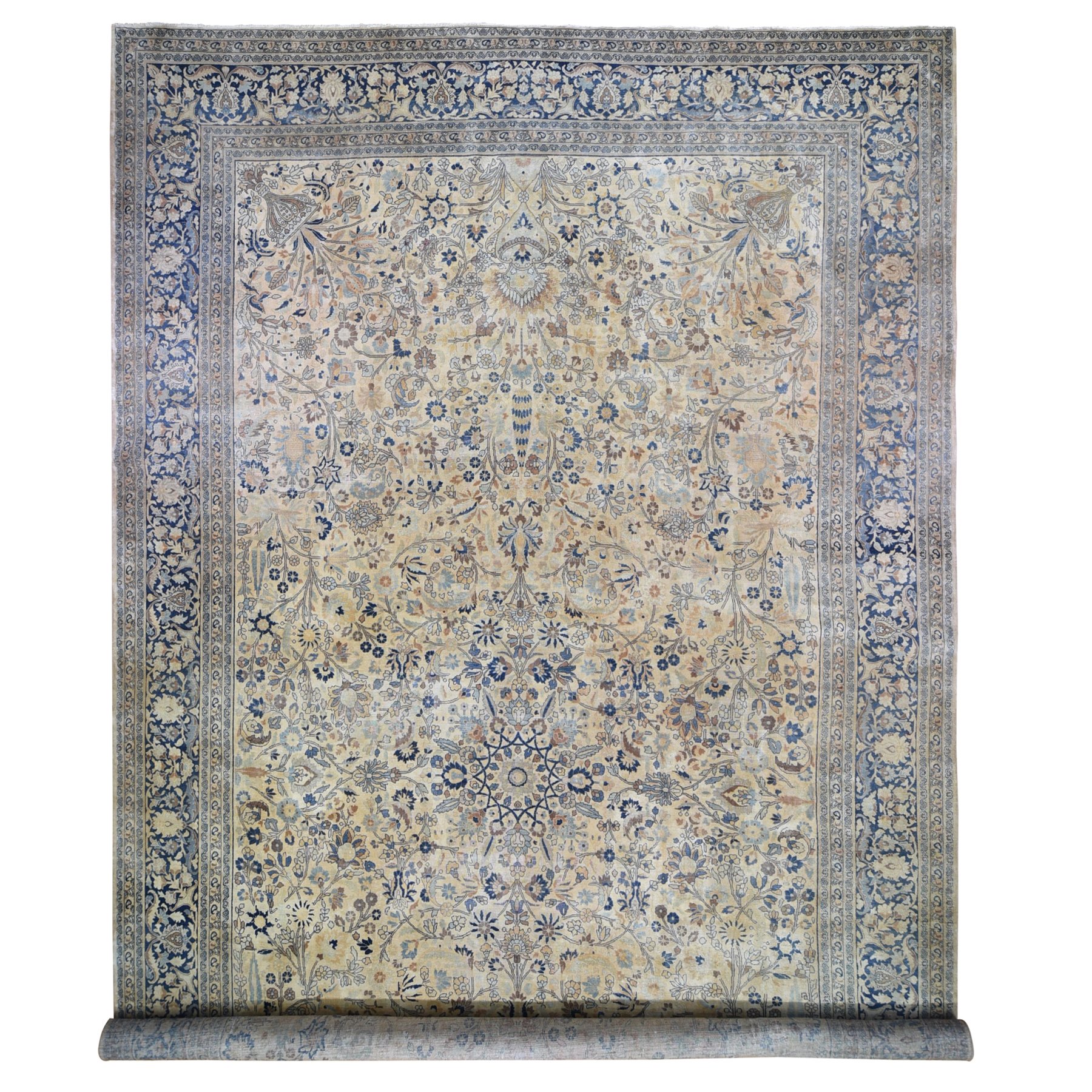Traditional Wool Hand-Knotted Area Rug 13'7